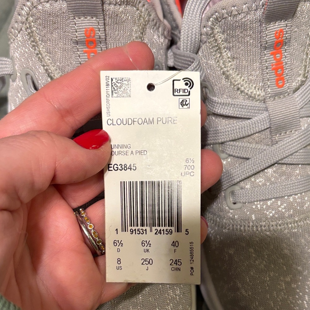 Adidas cloudfoam Women's Gray and orange Sneakers - Picture 4 of 4